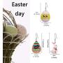 XGALBLA 12 Pairs Leather Earrings for Women Girls Party, Lightweight Teardrop Faux Leather Earrings, Easter Egg Print Drop Earrings Set Easter Day Gift