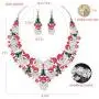 Luxury Rhinestone Statement Bib Necklace Earrings Sets Santa Claus Christmas Elements Party Costume Jewelry Gifts for Women