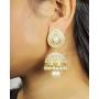 Royal Bling Golden Pearl Minakari Jhumki/Jhumka Earrings