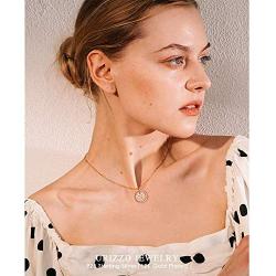 URIZZD Sterling Silver Initial Necklaces for Women Rose Gold Letter Womens Necklace Adjustable Simple Alphabet Coin Pendant Necklaces Dainty Jewelry Gift for Women