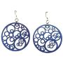 Green Tree Jewelry Circle N Circle in Royal Blue laser-cut wood earrings sustainable eco-jewelry #1002
