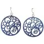 Green Tree Jewelry Circle N Circle in Royal Blue laser-cut wood earrings sustainable eco-jewelry #1002