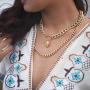 Unicra Layered Necklace Heart Pendant Choker Simple Chain Jewelry for Women and Girls