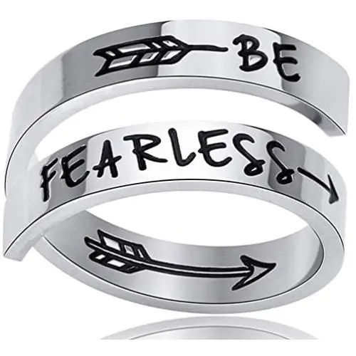 Stainless Steel Inspirational Mantra Statement Graduation Cocktail Party Ring (Be Fearless) Stainless Steel Inspirational Mantra Statement Graduation Cocktail Party Ring (Be Fearless)