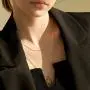 ORDOR /14K Yellow-Gold-Plated/Womens Necklace 19.7'' Length/Pendant 0.60''x0.79''/Nickel Free/Brass, Cubic Zirconia(White Color)