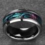 N-A 8 mm Inlaid Abalone Shell Beveled Tungsten Carbide Ring Jewelry for Wedding Party Finger Rings