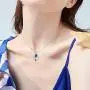AOBOCO Moon Necklace Sterling Silver Celtic Knot Crescent Moon Goddess Pendant Irish Good Luck Necklace for Women Mom Wife, Embellished with Crystals from Austria