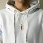 TENGLAI Hip Hop Barber Necklace for Men, Punk Iced Out Rotating Barbershop Brass Jewelry Silver Plated Pendant Necklace Come with 24” Rope/Box Chain