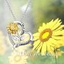WINNICACA [ Sunflower & Dainty Sterling Silver Created Opal Flower Choker Necklace Jewelry for Women Birthday Gifts