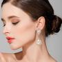 BriLove Womens Fashion Wedding Bridal Crystal Teardrop Infinity Dangle Earrings