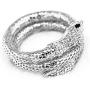 Eiffy Punk Rhinestone Curved Stretch Snake Animal Cuff Bangle Bracelet for Women Ladies Wristband Jewelry