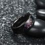 King Will Mens 8mm Rose Gold Plated Tungsten Carbide Wedding Ring Colorful Fragments Inlay Domed Style