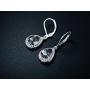 Barzel 18K White Gold Plated Created Gemstone & Diamond Accent Drop Earrings