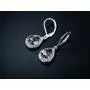Barzel 18K White Gold Plated Created Gemstone & Diamond Accent Drop Earrings Barzel 18K White Gold Plated Created Gemstone & Diamond Accent Drop Earrings