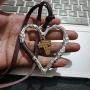 MEIDIJINGBEI Vintage Silver Heart Pendant Necklace Leather Pendant Necklace for Women
