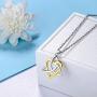 Besilver Christmas Necklace Gift Men Women 925 Sterling Silver Celtic Magen David Star/Horus Eye of Ra/Double Heart/Celtic Knot Pendant Necklace Amulet Jewelry Gift
