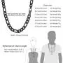 PROSTEEL 316L Stainless Steel Figaro Chain Necklace for Men/Women, Black/18K Real Gold Plated, 4mm to 13mm, 14inch to 30inch, Come Gift Box