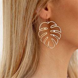 Coconut Palm Leaf Earrings Tropical Monstera Leaf Dangle Drop Earrings for Women Girls Jewelry Decor