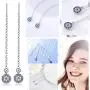 Spiritlele Evil Eyes Threader Earrings AAA CZ Crystal Ear Line Long Dangling Earrings for Women Girls
