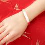 Merdia Womens S999 Sterling Silver Bangle Cuff Bracelet Polished Surface 27g for Gift