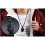 PAURO Mens Stainless Steel Anatomical Heart Pendant Necklace Black/Gold/Silver, Locket Style
