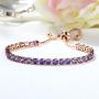 Mad ink Gold Silver Plated Cubic Zirconia Adjustable Classic Tennis Bracelet for Women Girls