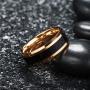 King Will Mens 8mm Tungsten Carbide Wedding Ring Rose Gold Plated Imitation Sandstone Sticker Inlay