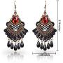 ETERNITY J. Elegant Vintage Black Lace Victorian Lolita Gothic Pendant Choker Necklace Earrings Set