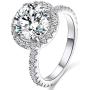 JIANGYUE Classic Bridal Sets Band Ring for Women, 3 Ct 8 Heart 8 Arrow White AAA Cubic Zirconia Rose Gold Big Main Stone Cocktail Engagement Wedding Rings Size 5 6 7 8 9 10