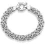 MiaBella 925 Sterling Silver 11mm Textured and Polished Wide Byzantine Link Chain Bracelet for Women, 7, 8 Inch Handmade in Italy