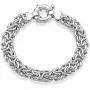 MiaBella 925 Sterling Silver 11mm Textured and Polished Wide Byzantine Link Chain Bracelet for Women, 7, 8 Inch Handmade in Italy
