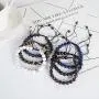 FUNRUN JEWELRY 6PCS Bead Bracelets for Men Women Natural Stone Mala Bracelet FUNRUN JEWELRY 6PCS Bead Bracelets for Men Women Natural Stone Mala Bracelet