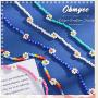 Obmyec Boho Beaded Necklace Daisy Choker Chain Short Sunflower Necklaces Jewelry for Women and Girls (White)