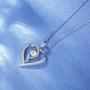 Van Chloe Women 925 Sterling Silver Necklace Love Heart Pendant Only You Cubic Zirconia Diamond White Gold Plated Necklace Jewelry Gifts for Women Girls 17.7''+ 1.77'' (Heart) (Heart) (Only You)