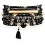 RIAH FASHION Bohemian Beaded Multi Layer Versatile Statement Bracelets - Stackable Stretch Strand Cuff Bangles Sparkly Crystal, Natural Stone, Wood Bead RIAH FASHION Bohemian Beaded Multi Layer Versatile Statement Bracelets - Stackable Stretch Strand Cuff Bangles Sparkly Crystal, Natural Stone, Wood Bead