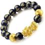 CARSHIER 8PCS Feng Shui Good Luck Bracelets for Men Women Obsidian Bead Chinese Dragon Lucky Charm Bracelet Pixiu Pi Yao Attract Wealth Money Feng Shui Jewelry Adjustable Elastic