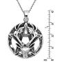 AeraVida Wiccan Stag Pentacle Celtic .925 Sterling Silver Pendant Necklace