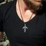 Viking Rune Tiwaz Teiwaz Tyr Necklace - 925 Sterling Silver - Pendant with Celtic Knot and Raven Heads - Norse Mythology Amulet Talisman- Nordic Scandinavian Runic Jewelry for Men Women - Handmade