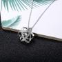 Sllaiss Swarovski Crystals Celtic Love Knot Necklace endless Flower Pendant Necklace set with 3A Cubic Zirconia Anniversary Jewelry Gift for Women