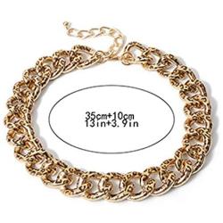 Thick Cuban Chunky Chain Choker Necklace Punk Exaggerated Leopard Print Gold Tone Gorgeous Rhinestone Collar Necklace for Women Girls Hip Hop Party Jewelry