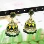 idealway 4-6 Pairs Indian Jhumka Jhumki Drop Dangle Earrings for Women Mexico Gypsy Enamel Earrings Ethnic Style Golden Ball Pendant Earrings Female