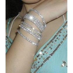 Zealmer Sparkle Multicolor Rhinestone Stackable Stretch Bracelets for Women