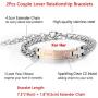 MMTTAO 2Pcs Couple Bracelet for His and Her Matching Sets Cubic Zirconia Titanium Stainless Steel Friendship Relationship Personalized Distance Chain Bracelet for Women Men Lover Promise Jewelry Gifts