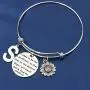 MEMGIFT Sunflower Bracelets for Women Daughter Wife Bridesmaid Girlfriend Mom Best Friend You are My Sunshine Cute Daisy Jewelry Silver Stainless Steel Expandable Bangle Personalized Birthday Gifts