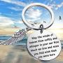 FUSTMW Memorial Keychain Sympathy Gift Loss Jewelry Remembrance Gift in Memory of Loved One May The Winds of Heaven Blow Softly