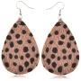 4 Pairs Leopard Faux Leather Earrings Set Trendy Colorful Shining Leopard Dangle Earrings Dainty Leopard Teardrop Earrings for Women Girls Jewelry