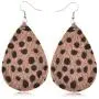 4 Pairs Leopard Faux Leather Earrings Set Trendy Colorful Shining Leopard Dangle Earrings Dainty Leopard Teardrop Earrings for Women Girls Jewelry