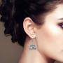 Saissa Silver Plated Oxidised Metal Bollywood Lightweight Small Jhumka Boho Earrings Indian Jewelry for Women