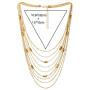COOLSTEELANDBEYOND Statement Choker Collar Necklace Waterfall Multi-Strand Chain with Rectangle Crystal Bead Charm