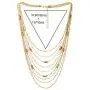 COOLSTEELANDBEYOND Statement Choker Collar Necklace Waterfall Multi-Strand Chain with Rectangle Crystal Bead Charm COOLSTEELANDBEYOND Statement Choker Collar Necklace Waterfall Multi-Strand Chain with Rectangle Crystal Bead Charm